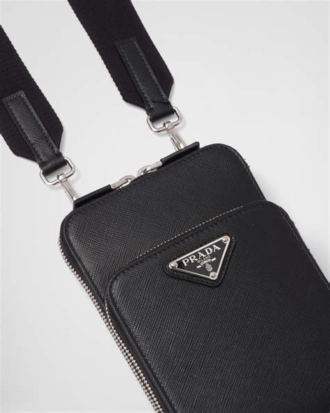 prada saffiano cell phone sleeve|Black Saffiano Leather Smartphone Case .